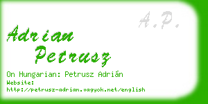 adrian petrusz business card