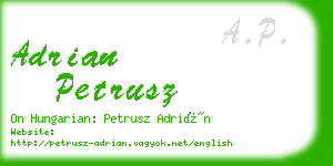 adrian petrusz business card